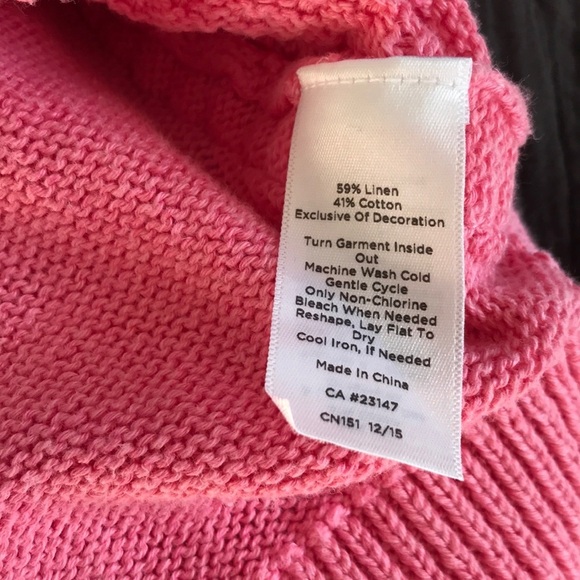 TALBOTS Pink Crew Neck Cotton and linen blend Size S sweater - Picture 6 of 6